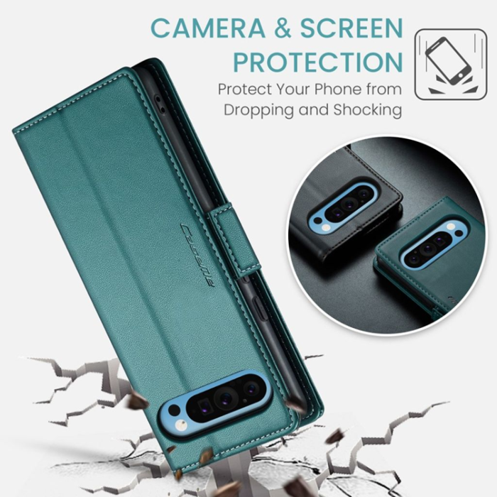 Caseme - Caseme Google Pixel 9 Pro XL Plånboksfodral 023 - Grön