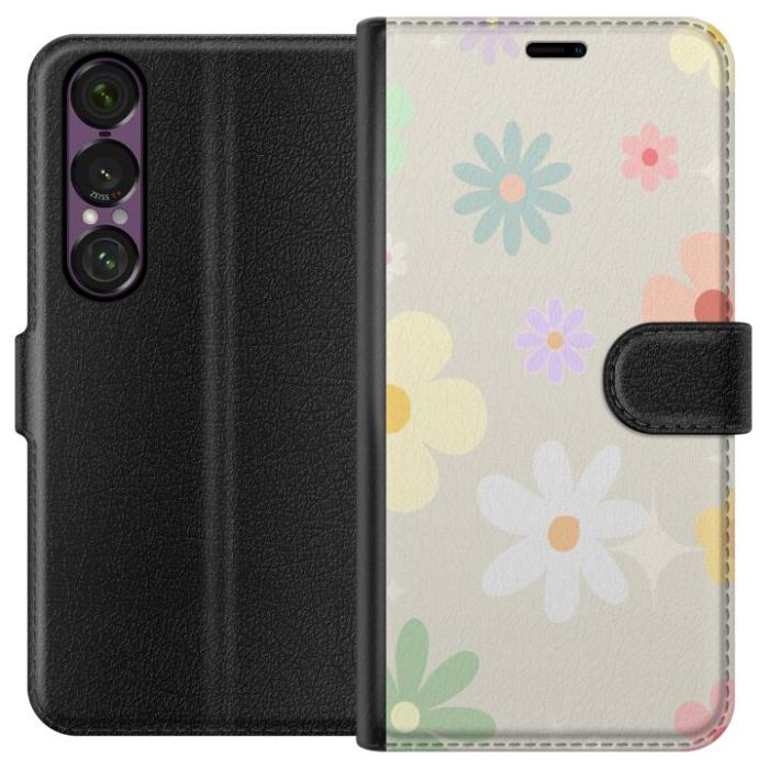 iSecrets - Plånboksfodral till Sony Xperia 1 VII med fejdande blommor