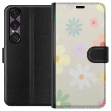 Gustaf - Pl&aring;nboksfodral till Sony Xperia 1 VII med fejdande blommor
