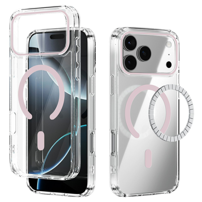 ABEEL - ABEEL iPhone 17 Pro Max Mobiskal MagSafe Anti Scratch - Rosa
