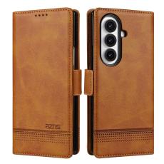 AZNS - AZNS Samsung Galaxy Z Fold7 Pl&aring;nboksfodral Konstl&auml;der - Brun
