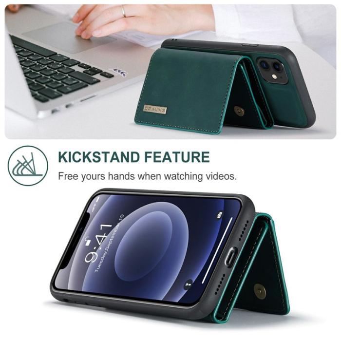 DG.MING - DG.MING Konstläder Plånboksfodral med Kickstand för iPhone 11 - Grön