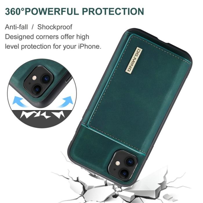 DG.MING - DG.MING Konstläder Plånboksfodral med Kickstand för iPhone 11 - Grön