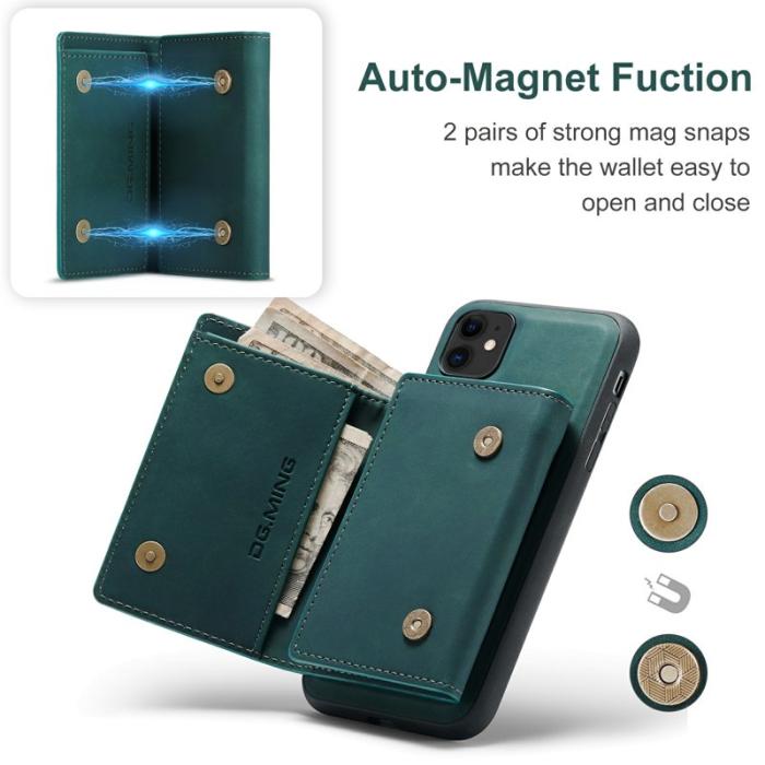 DG.MING - DG.MING Konstläder Plånboksfodral med Kickstand för iPhone 11 - Grön