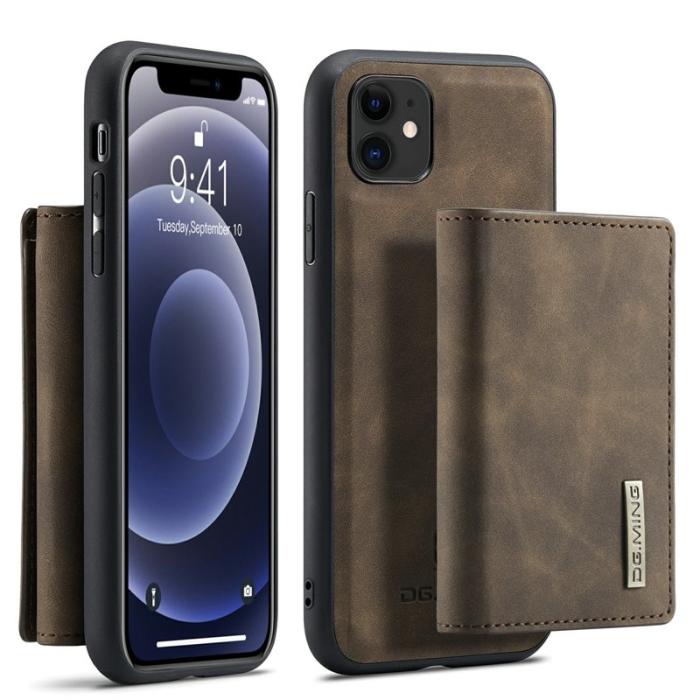DG.MING - DG.MING Konstläder Plånboksfodral med Ställ för iPhone 11 - Brun