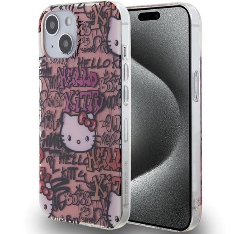 Hello Kitty iPhone 15 Mobilskal IML Tags Graffiti - Rosa | 2353 | AlltMobil