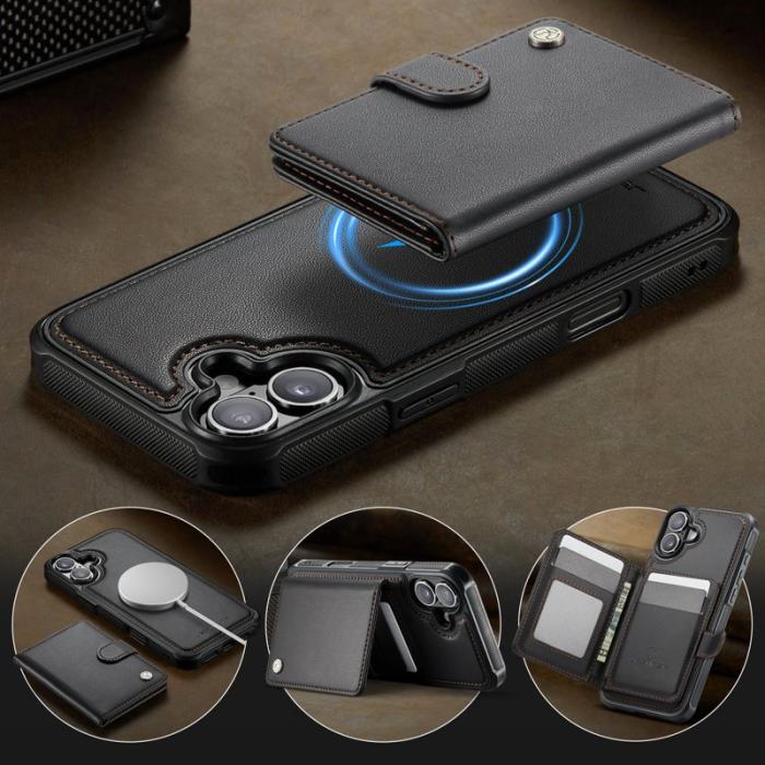JEEHOOD - JEEHOOD J09 iPhone 17 Fodral med Kortfack RFID-Skydd - Svart