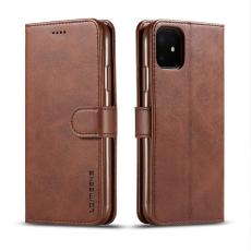 LC.imeeke - LC.imeeke iPhone 11 Pl&aring;nboksfodral i Konstl&auml;der - Brun