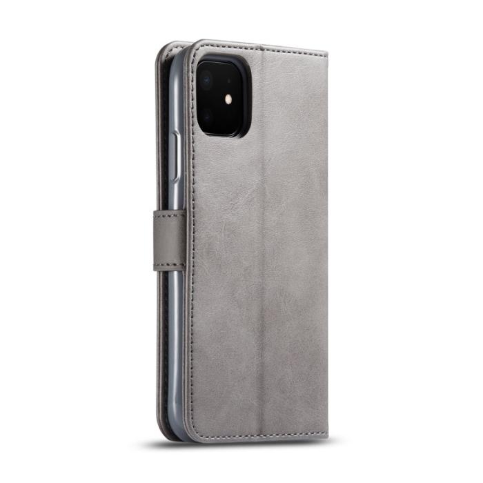 LC.imeeke - LC.imeeke iPhone 11 Plånboksfodral i Konstläder - Grå