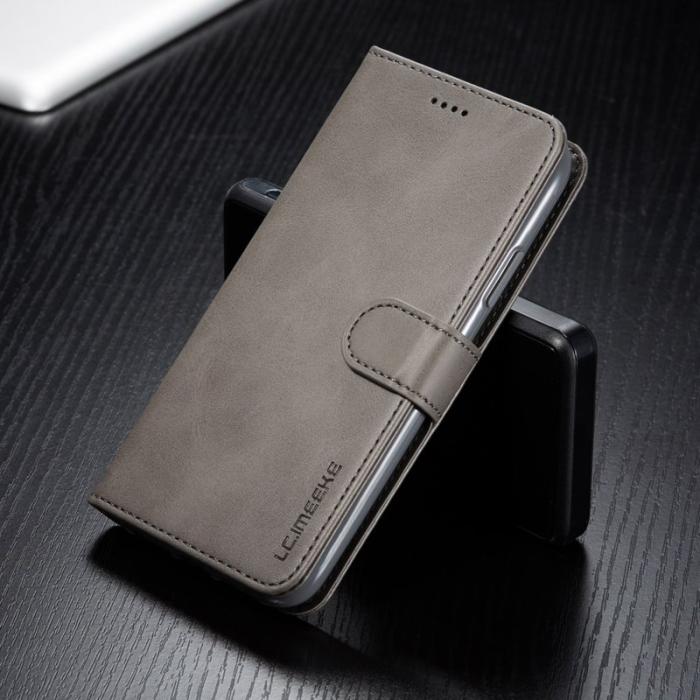 LC.imeeke - LC.imeeke iPhone 11 Plånboksfodral i Konstläder - Grå