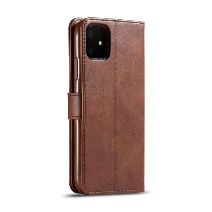 LC.imeeke - LC.imeeke iPhone 11 Plånboksfodral i Konstläder - Brun