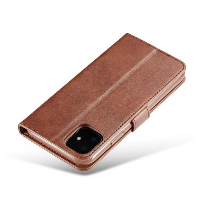 LC.imeeke - LC.imeeke iPhone 11 Plånboksfodral i Konstläder - Brun