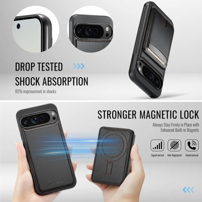 OEM - JEEHOOD Google Pixel 10 Pro XL Fodral KonstLäder - Svart