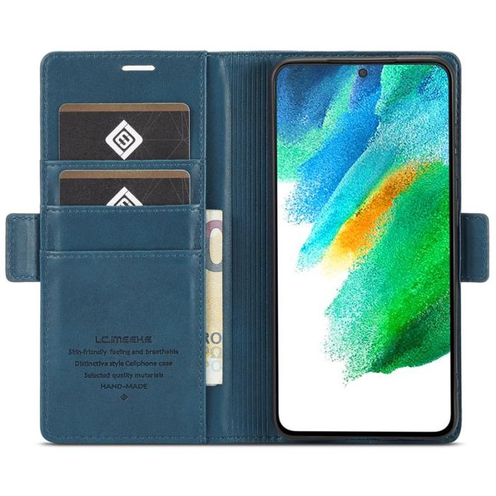 LC.imeeke - LC.IMEEKE Samsung Galaxy S22 5G Plånboksfodral Konstläder - Blå