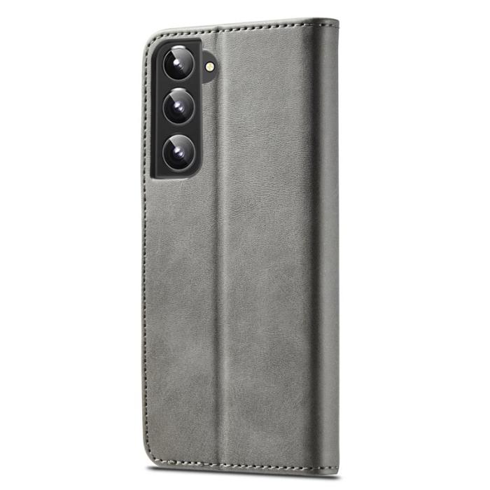 LC.imeeke - LC.IMEEKE Samsung Galaxy S22 5G Plånboksfodral Konstläder - Grå