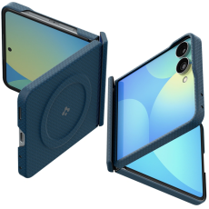 Spigen - Spigen Mobilskal F&ouml;r Galaxy Z Flip 8 MagSafe Airskin Aramid - Navy