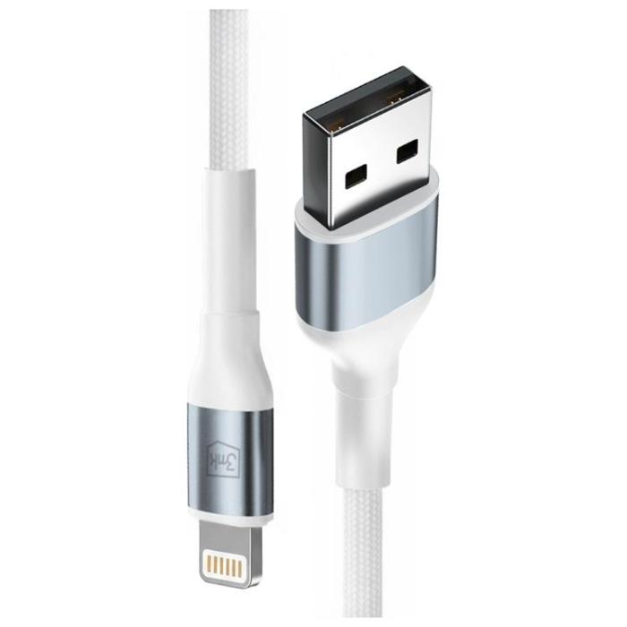 3MK - 3MK USB-A till Lightning 12W kabel 5V/2.4A 2m N-SERIES Hyper - Vit