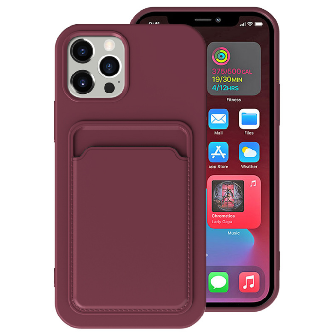 iPhone 13 Pro Skal med Kortfack - Maroon | 2353 | AlltMobil
