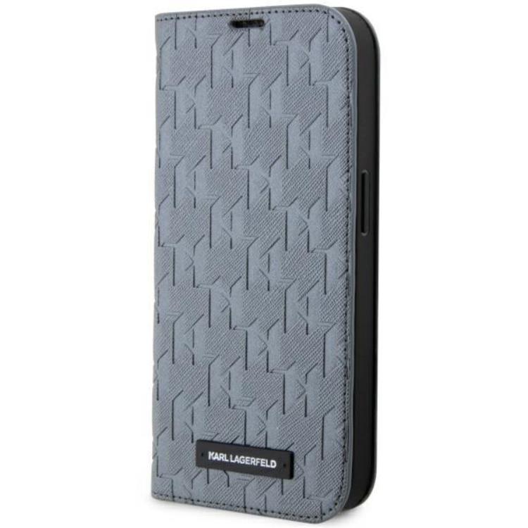 KarlLagerfeld iPhone 14 Pro Max Plånboksfodral Monogram Silver | 2353 | AlltMobil