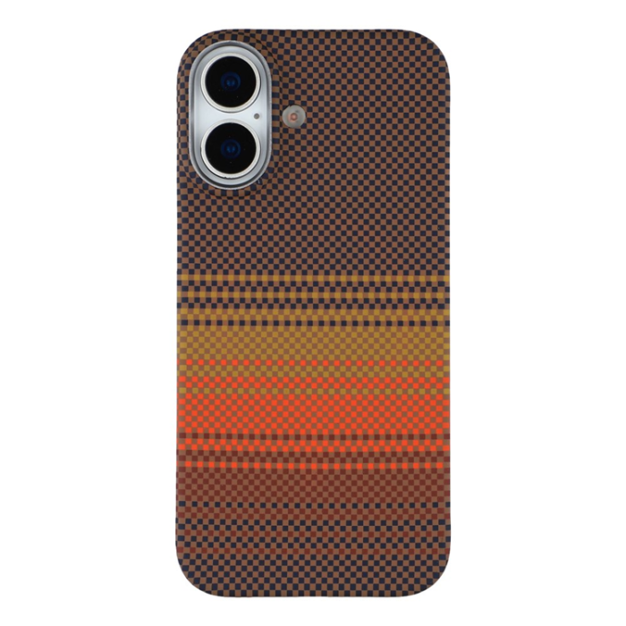 A-One Brand - iPhone 17 Mobilskal MagSafe Carbon Fiber - Kaffe/Guld