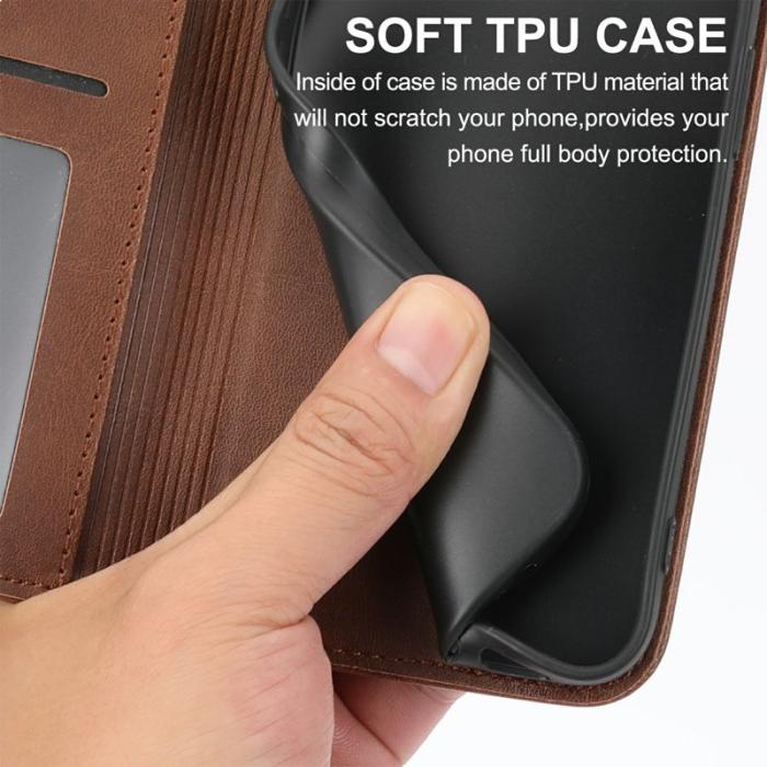 OEM - Samsung Galaxy S26 Fodral Konstläder Plånboksfodral - Brun