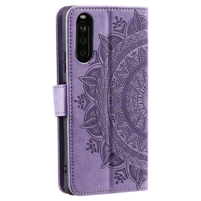 A-One Brand - Sony Xperia 10 V Plånboksfodral Imprinted Mandala Flower - Lila