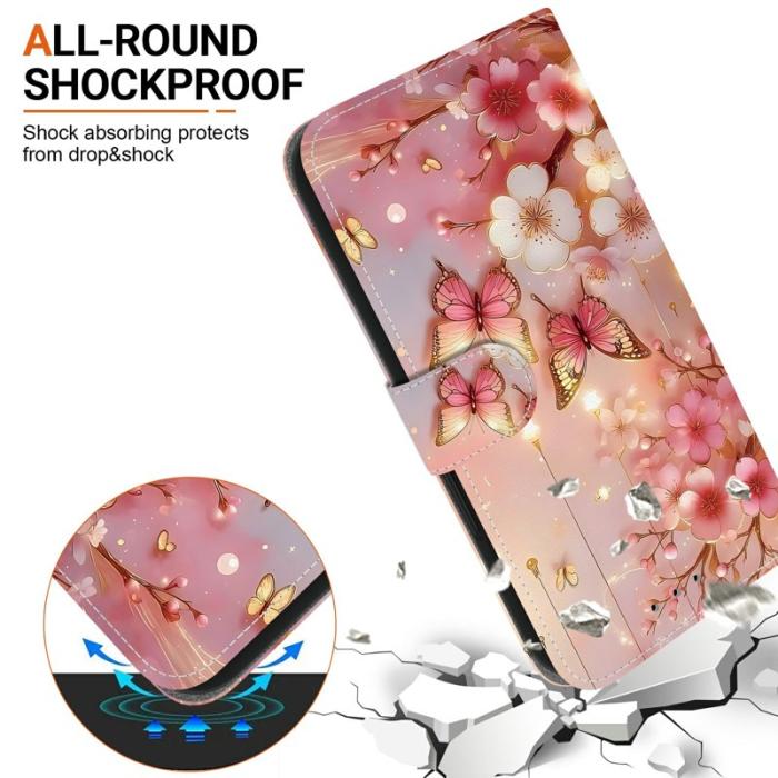 OEM - Samsung Galaxy S26/S26 Pro Fodral Äkta Läder Mönster - Lantern Butterfly