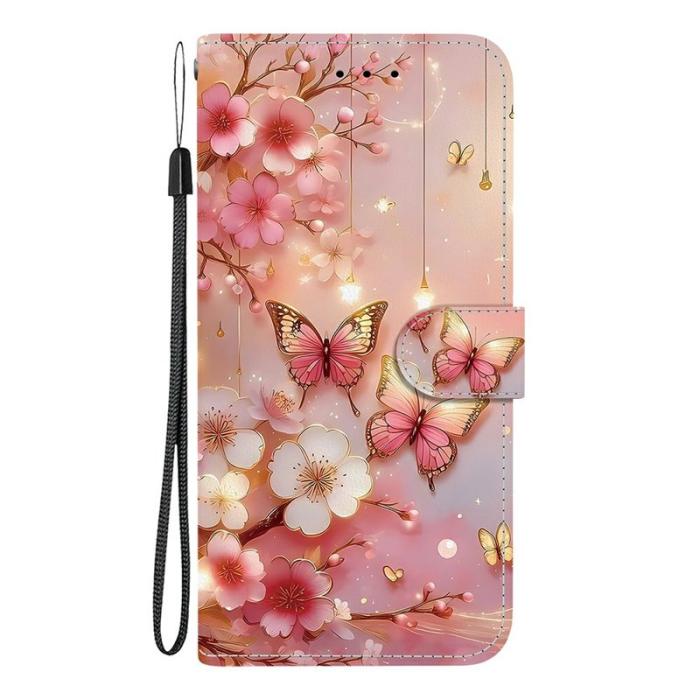 OEM - Samsung Galaxy S26/S26 Pro Fodral Äkta Läder Mönster - Lantern Butterfly