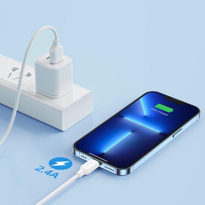 Joyroom - Joyroom USB-A till Lightning kabel 2.4A 2m - Vit