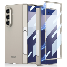 GKK - GKK Galaxy Z Fold 7 Mobilskal Hinge Kickstand - Titanium Grå