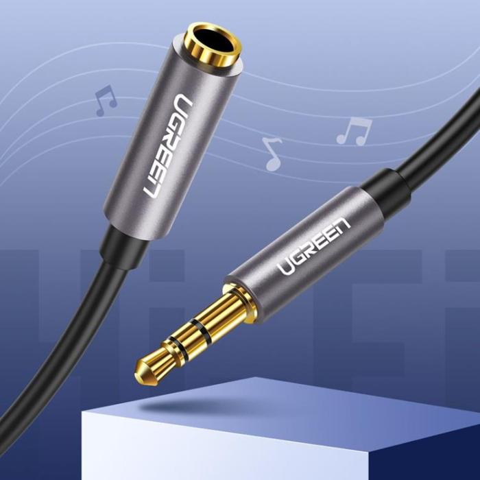 Ugreen - Ugreen AUX 3.5 mm Mini Jack Förlängning Kabel 3m - Silver
