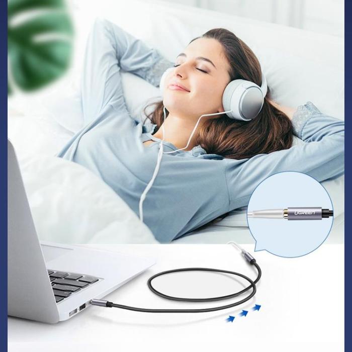 Ugreen - Ugreen AUX 3.5 mm Mini Jack Förlängning Kabel 3m - Silver