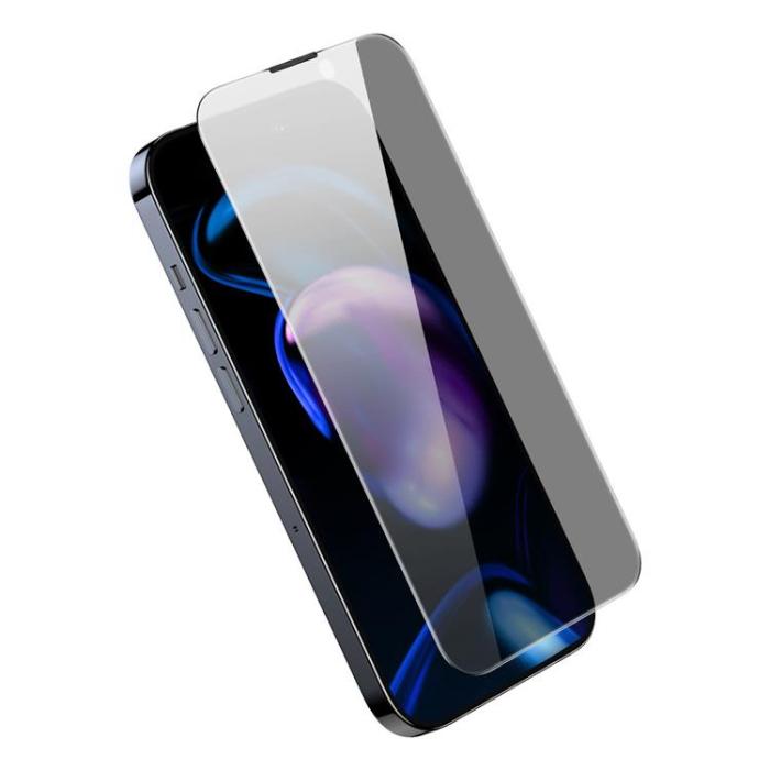 BASEUS - Baseus iPhone 14 Pro Härdat Glas Skärmskydd Anti Spy