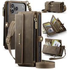 Caseme - CASEME iPhone 17 Pro Plånboksfodral Zipper RFID C39 - Brun