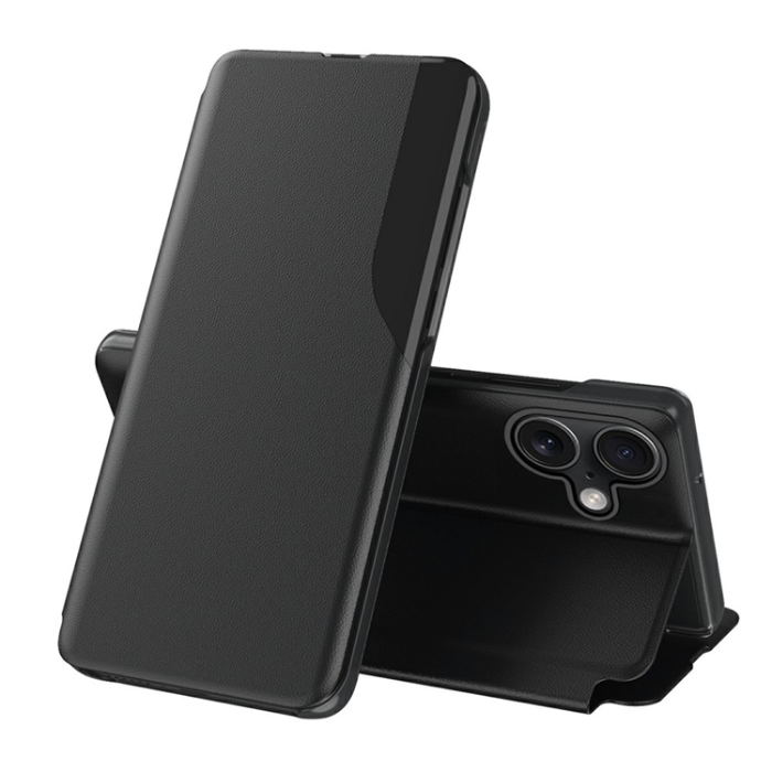 Amorus - Amorus iPhone 17 Mobilskal Folio Flip Stativ - Svart