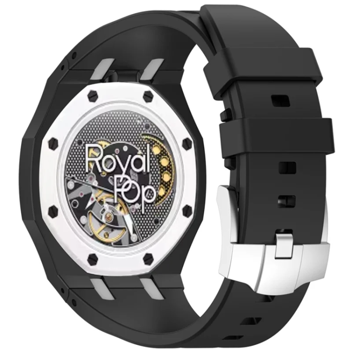 A-One Brand - Swatch Royal Pop Silikonarmband - Svart/Vit