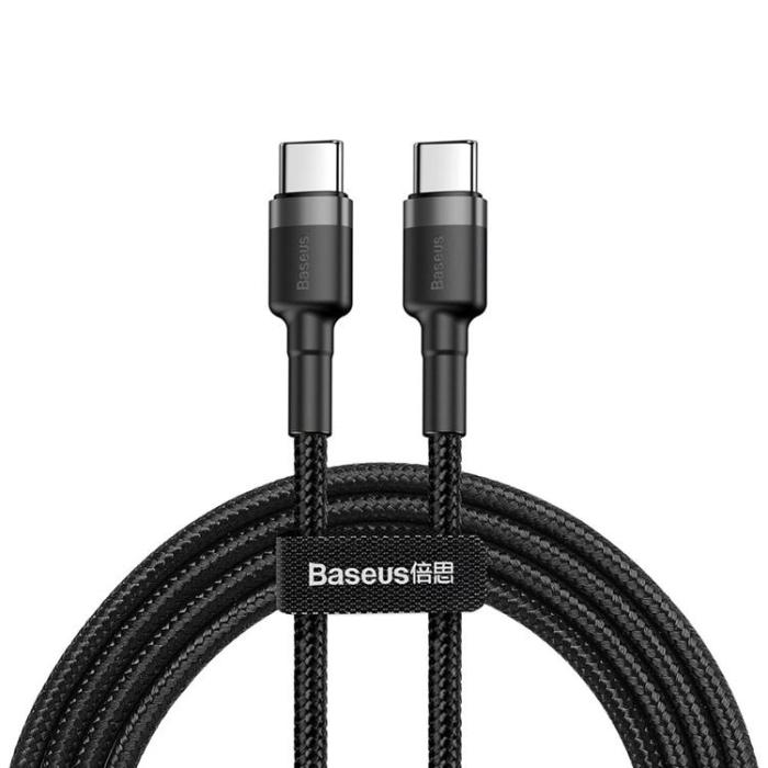 BASEUS - Baseus PD USB-C till USB-C kabel 60W 1M - Svart/Grå