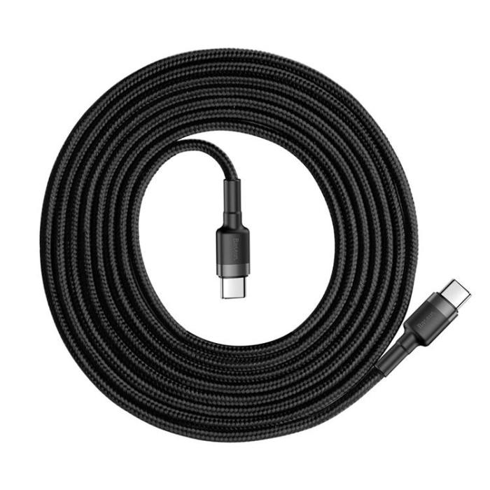 BASEUS - Baseus PD USB-C till USB-C kabel 60W 2m - Svart/Grå