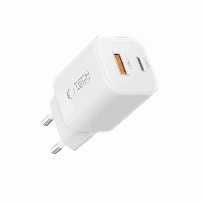 Tech-Protect - Tech-Protect Snabbladdare 33W NCM 2-Port QC3.0 - Vit