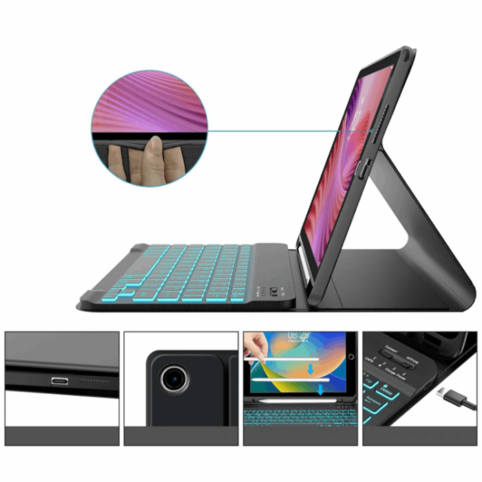 Tech-Protect - Tech-Protect Lenovo Tab 10.1 Fodral Med Engelskt Tangentbord