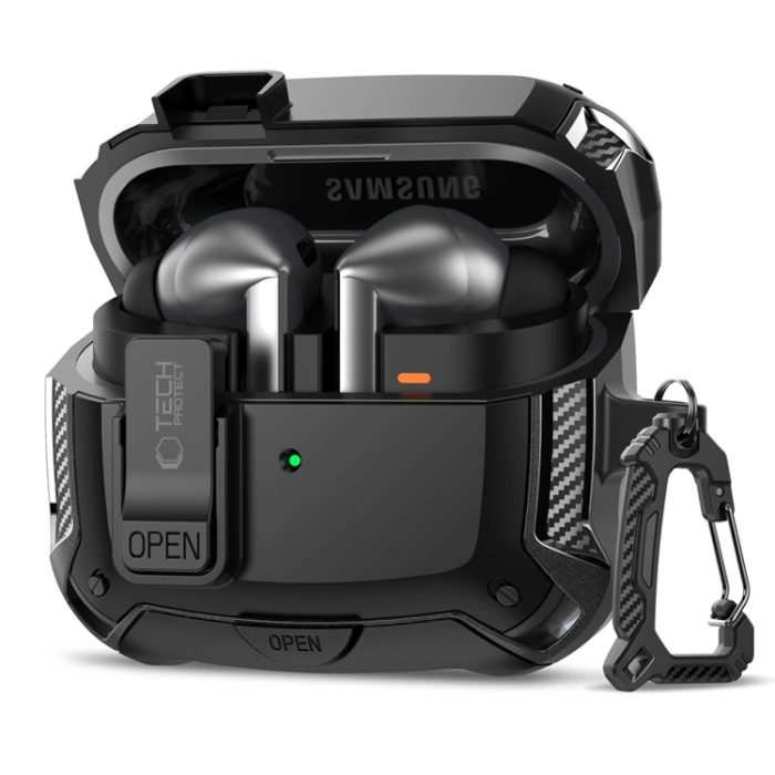 Tech-Protect - Tech-Protect Galaxy Buds 3/3 Pro Skal Magsafe Carbonox - Svart