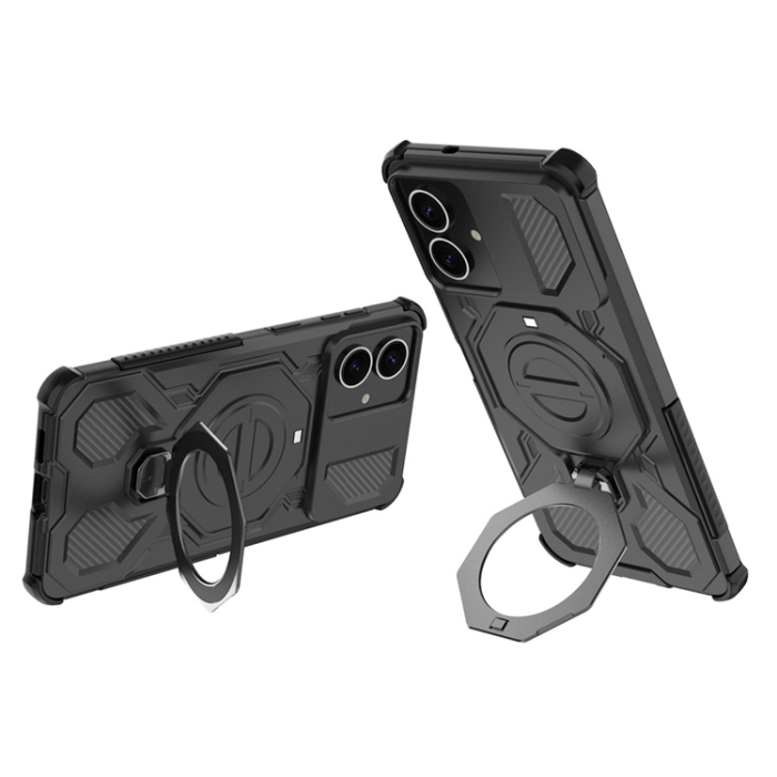 A-One Brand - Galaxy S26 Edge Mobilskal Rotating Metal Kickstand - Svart