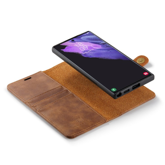DG.MING - DG.MING Galaxy S23 Ultra Plånboksfodral 2in1 Äkta Läder - Brun