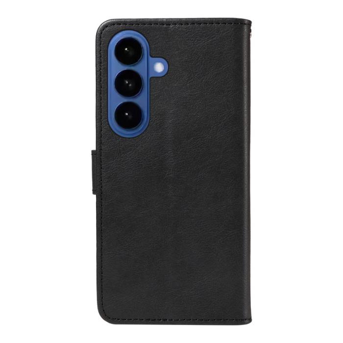 OEM - Samsung Galaxy S26 Plus Plånboksfodral Konstläder Med Rem - Svart