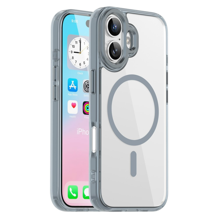 A-One Brand - iPhone 17 Mobilskal MagSafe TPU+PC Transparent - Titangrå