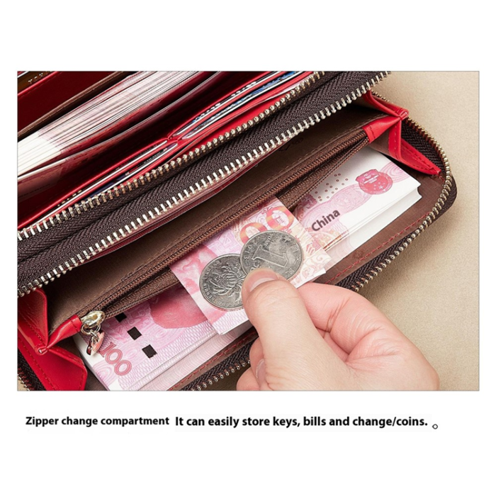 BANYANU - BANYANU Plånbok för Dam Lång Double Zipper N9012