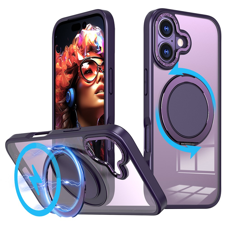 iPhone 17 Mobilskal MagSafe TPU+PC Kickstand - Lila | 2353 | AlltMobil