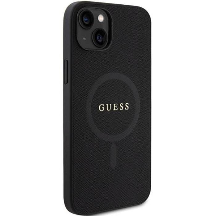 Guess - Guess iPhone 15 Plus Mobilskal Magsafe Saffiano - Svart