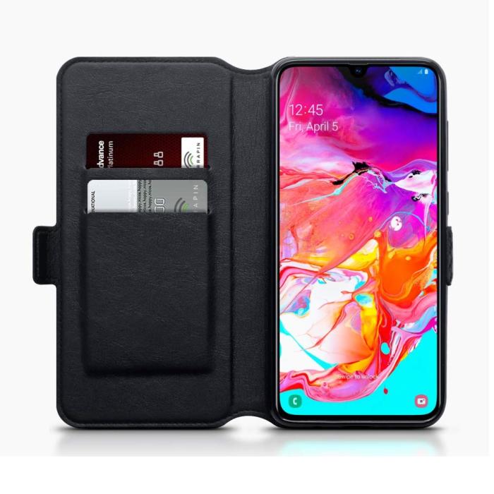 UTGATT4 - Carbon Plånboksfodral till Samsung Galaxy A70 - Svart