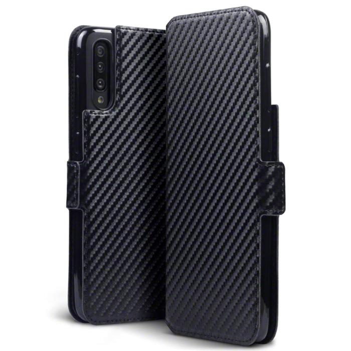 UTGATT4 - Carbon Plånboksfodral till Samsung Galaxy A70 - Svart